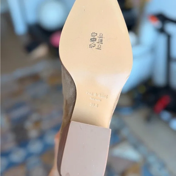 rag & bone women’s Camel Suede Joni Chelsea Boots in Tan - Picture 3 of 11